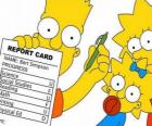 Барт Симпсон с примечаниями из школы перед бдительным их сестер